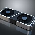 High Performance Graphics Card With Dual Fans Black Silver Design Carbon Fiber Texture