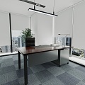 Modern Office Manager Room 3d model