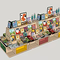 Colorful Retail Display Shelf with Multi Layered Compartments for Children Books and Toys
