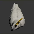 Detailed White Cockatoo With Yellow Crest Standing On Tree Stump Statue