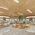 modern library 3d model
