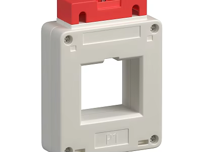 Current Transformer With White Housing Red Top Square Opening And P1 Marking 3d model