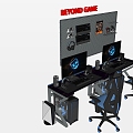 E-sports table computer host hole board 3d model