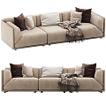 Meridiani three-seat sofa 3d model