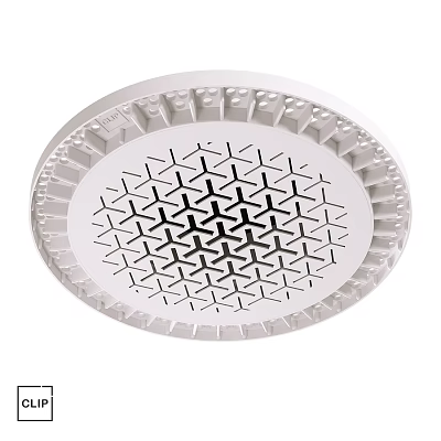 White Circular Decorative Ornament Set With Geometric Hollow Pattern Design 3d model