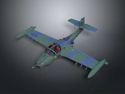Camouflage Military Aircraft Model With Detailed Cockpit And Wing Structure Design 3d model