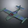 Camouflage Military Aircraft Model With Detailed Cockpit And Wing Structure Design