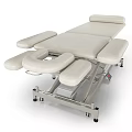Adjustable Medical Examination Table With Ergonomic Padded Sections And Mobile Metal Frame 3d model