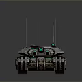 Futuristic Battle Tank With Dual Cannons Metallic Armor And Antennas Design