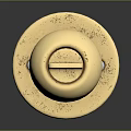 Golden Ball Shaped Hardware Tool Base with Screw Holes and Durable Construction