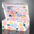 Cute Modern Home Decor Ornament Set With Colorful Geometric Patterns Tissue Box 3d model