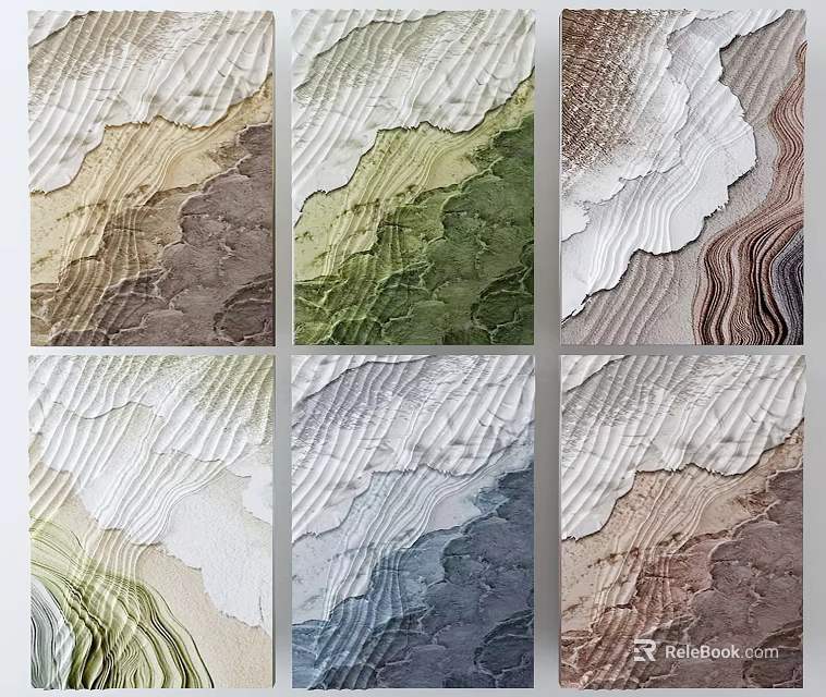Modern Textured Wall Decor With Multiple Colors And Layered Design Panels 3d model