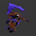 3D Rendered Two Muay Thai Fighting Characters With Purple Effects And Dynamic Moves