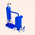 Blue Industrial Processing Equipment With Cylindrical Tanks Piping And Support Structures 3d model