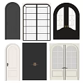 Stylish Double Doors Designs In Black White Featuring Glass Panels And Arched Shapes