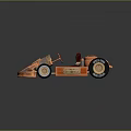 Copper Model Racing Car With Red Seat Black Wheels And Metallic Finish