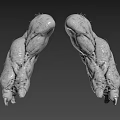 Realistic Fantasy Creature Claws 3D Model With Textured Surface And Spikes 3d model