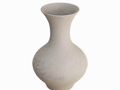 Light Gray Ceramic Vase With Matte Textured Surface And Classic Design Style 3d model