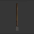 Durable Three-Tine Garden Hardware Tool With Wooden Handle And Iron Tines