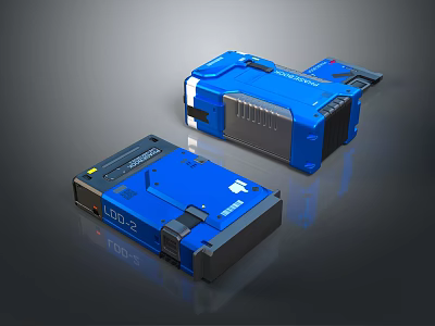 Two Blue Modern Computer Units With BFH 2 Model And Sleek Design 3d model