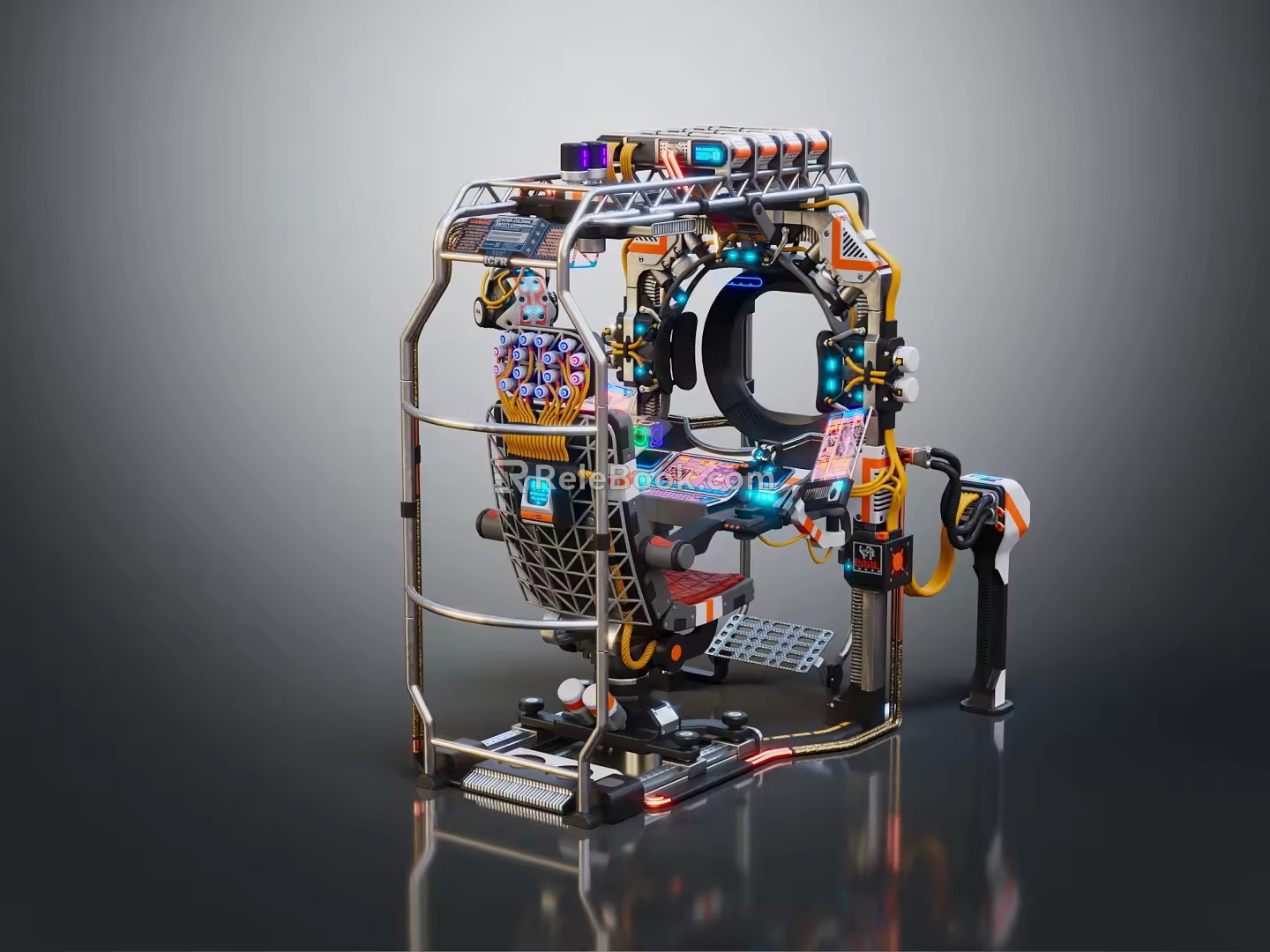 Modern sci-fi device time machine space-time machine sci-fi 3d model