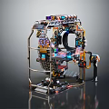 Modern sci-fi device time machine space-time machine sci-fi 3d model