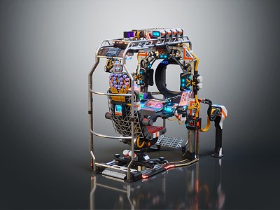 Modern sci-fi device time machine space-time machine sci-fi 3d model