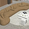 Baxter Piaf Curved Sofa Multiplayer Sofa Shaped Sofa 3d model