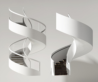 modern revolving staircase 3d model