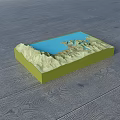 Commercial Equipment 3D Terrain Model Display Featuring Mountain And Water Structure 3d model