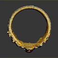 High Quality Gold Plated Hardware Tool Adorned With Red Gemstones And Diamonds
