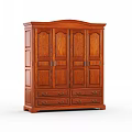 Traditional Wooden Wardrobe with Four Doors and Drawers for Bedroom Storage