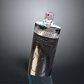 Silver Laphroaig Brand Metal Storage Canister With Engraved Flame Logo And Durable Design