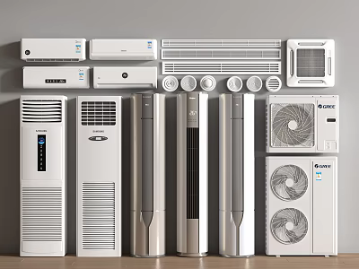 Various Types of Air Conditioners and Fans with Different Designs for Home Use 3d model