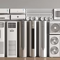 Various Types of Air Conditioners and Fans with Different Designs for Home Use