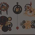 Unique Vintage Mechanical Gear Clock Parts Decorative Pendant With Intricate Details
