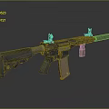 Tactical Assault Rifle With Black Body Scope Brown Magazine And Ergonomic Grip Design