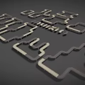 Realistic Road Scene Components With Curved Straight Roads And Lane Markings