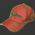 Vibrant Red Distressed Baseball Cap With GILLER Logo And Worn Details