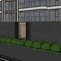 Decorative Feature Wall With Purple Flowers Green Shrubs And Lattice Panels Along Walkway