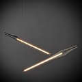 Modern Elongated LED Pendant Lights With Sleek Metallic Design And Warm Glow