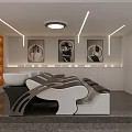 Modern Hair and Beauty Salon Interior with Styling Chairs Mirrors and Pendant Lights