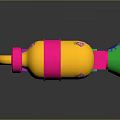 Colorful Toy Water Gun Design With Pink Handle Yellow Tank Green Nozzle And Flower Patterns