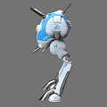 Blue And White Mechanical Robot Game Movie Character With Four Legs And Back Structures
