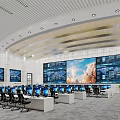 modern command center monitoring command center 3d model