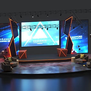 Stage Ballroom Studio Truss Steel Frame Stage Frame Studio Press Conference 3d model