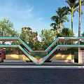 modern bus platform 3d model