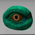 Reptilian Eye With Green Textured Scales Orange Iris And Black Pupil