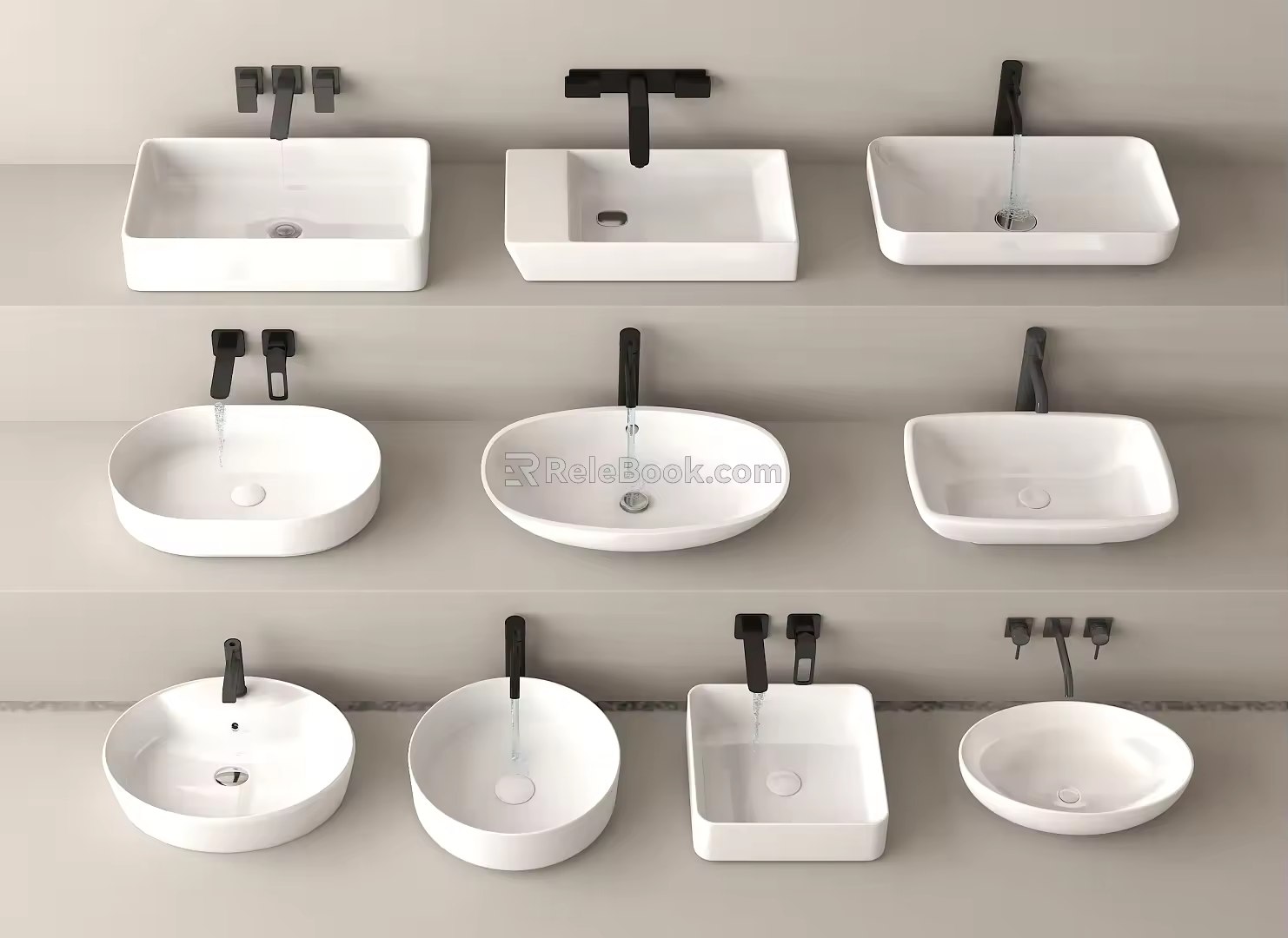 wash basin wash basin counter basin under counter basin faucet wash basin 3d model