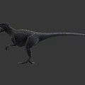 Detailed Dinosaur Model with Open Mouth Spiked Back Standing on Gray Background